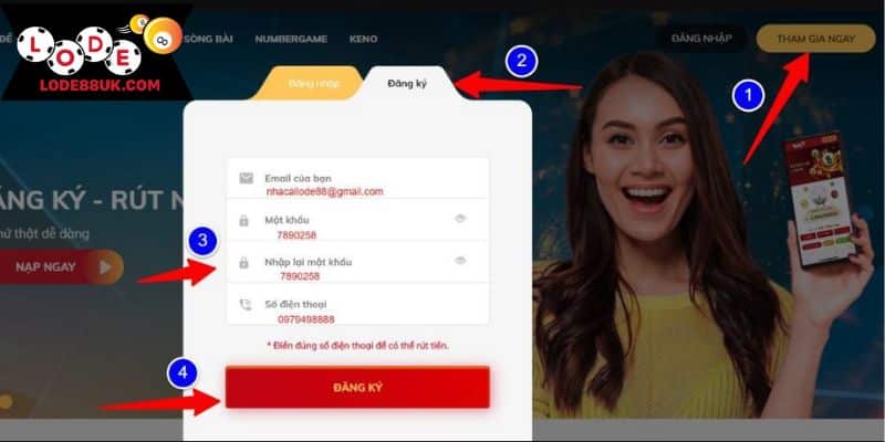 Hoàn thiện mục thông tin cá nhân để đăng ký